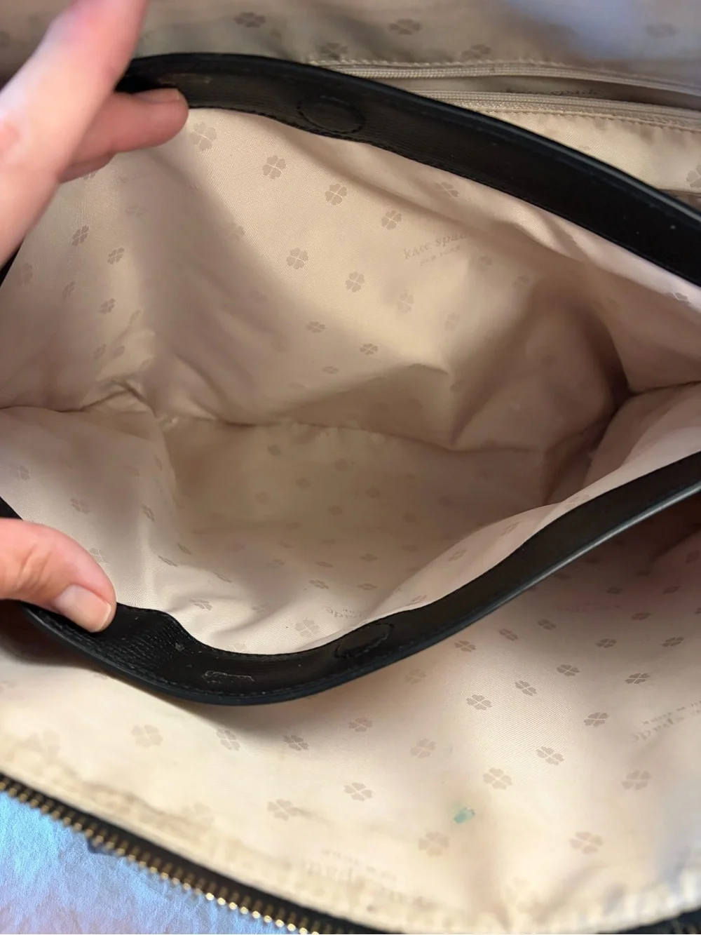Kate Spade All Day black leather zip tote work bag, similar to Gwen and Dana bag